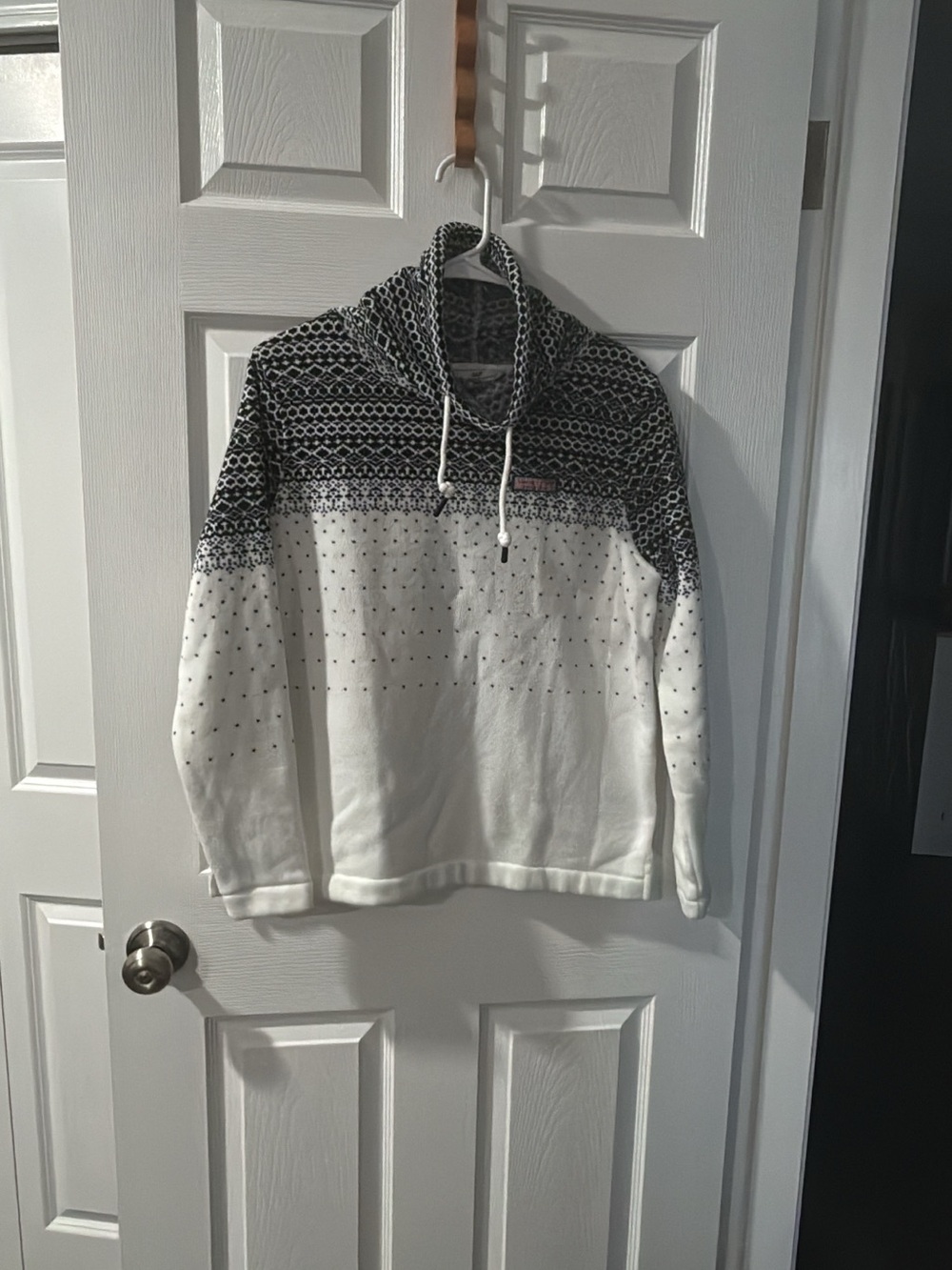 Vineyard Vines Black and White Fair Isle Pullover